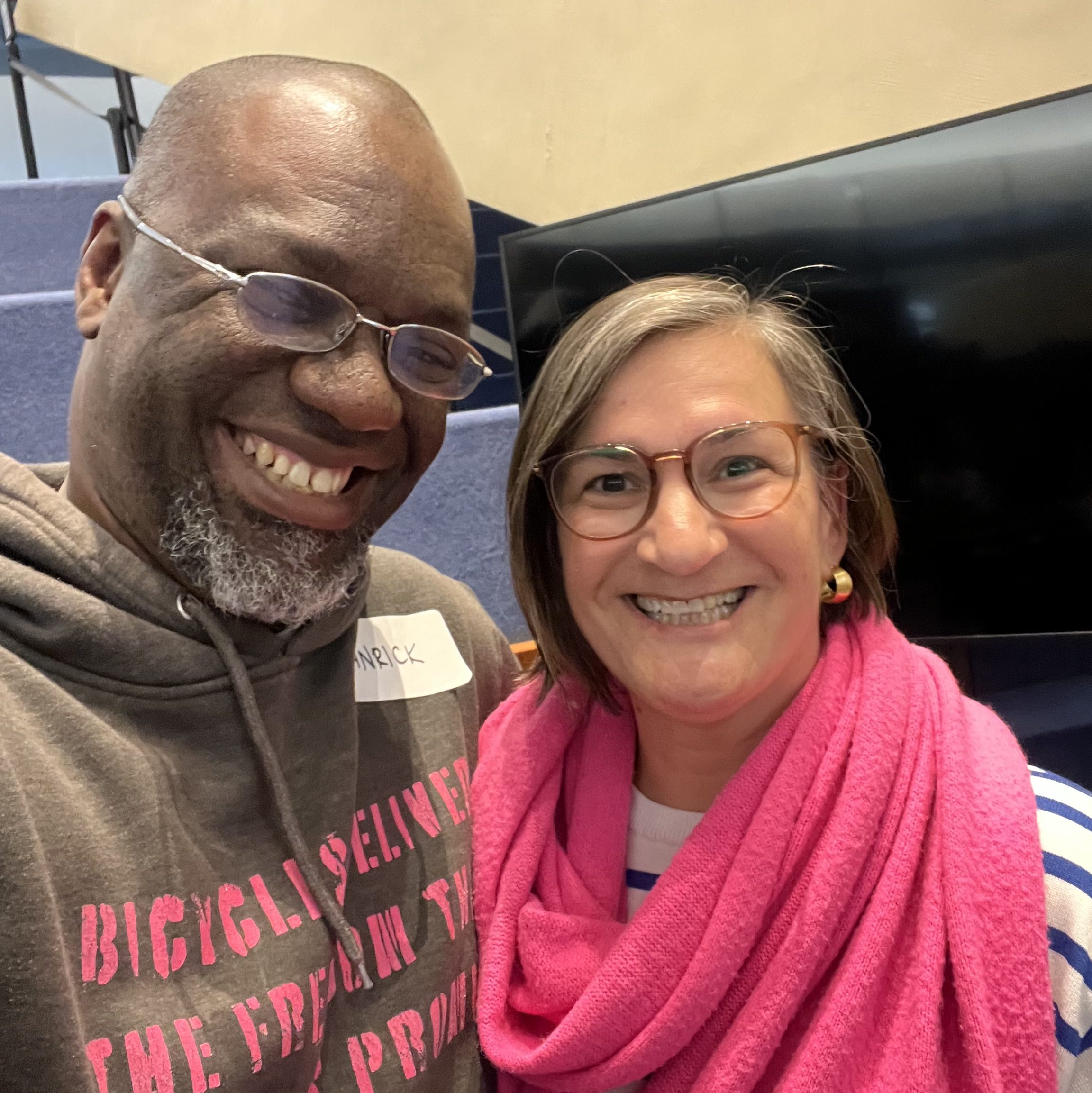 Lanrick Bennett Junior, Toronto's first Bicycle Mayor and Alison Stewart, Toronto's second, and current Bicycle Mayor.